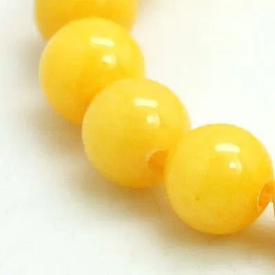 12mm Yellow Natural Mashan Jade Gemstones