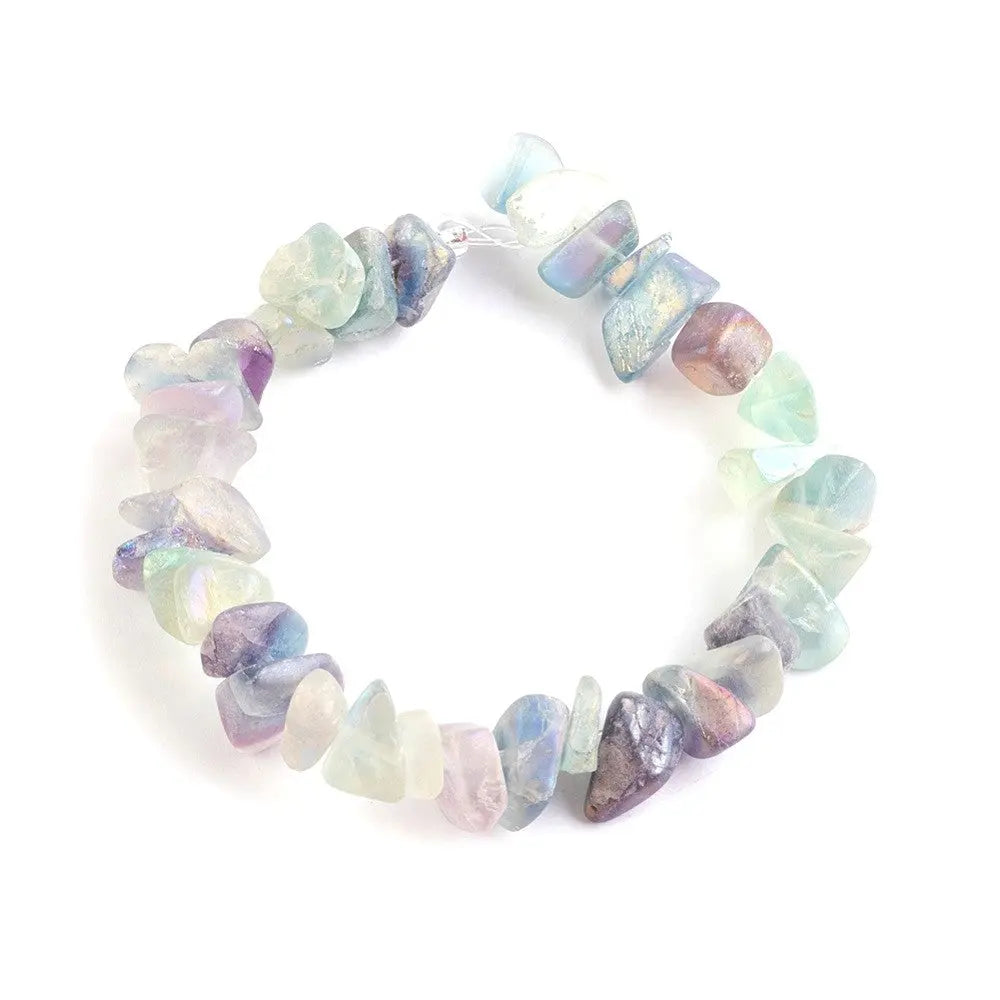 Natural Electroplated Fluorite Chips Haute Girl Beads