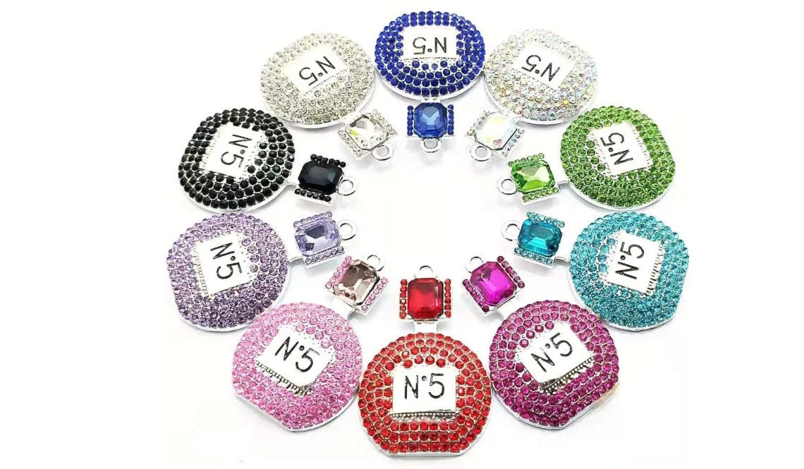 Alloy and Rhinestone Perfume Bottle Charms with Free Rhinestone Charm