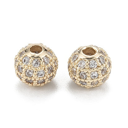 18K Gold Filled Cubic Zirconia Beads