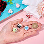 6pc Set Polymer Clay Rhinestone Beads