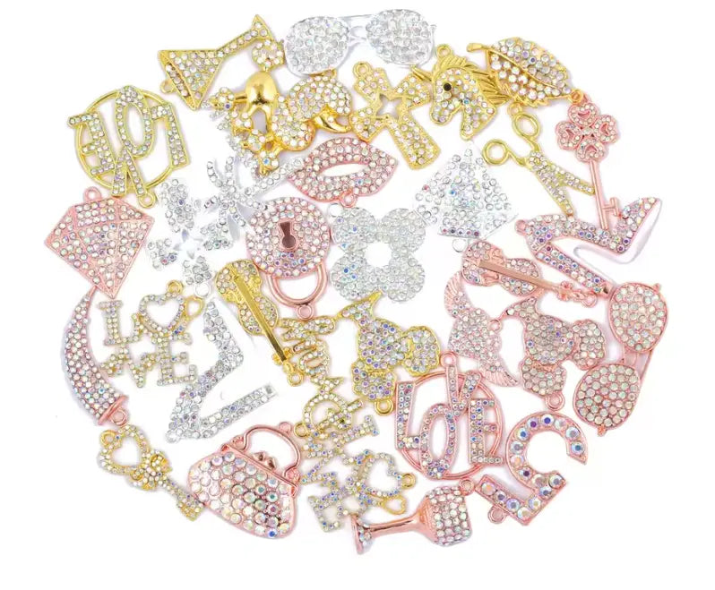 AB Crystal Rhinestone Alloy Mixed Charms Haute Girl Beads