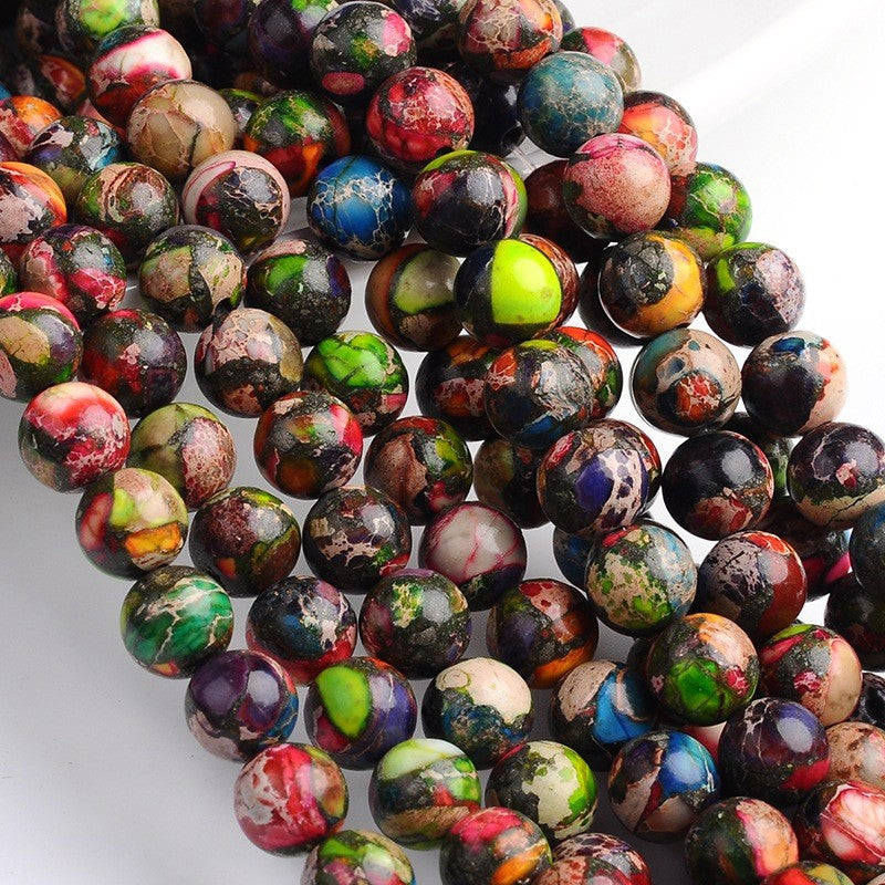 10mm Natural Imperial Jasper Colorful Round Gemstones