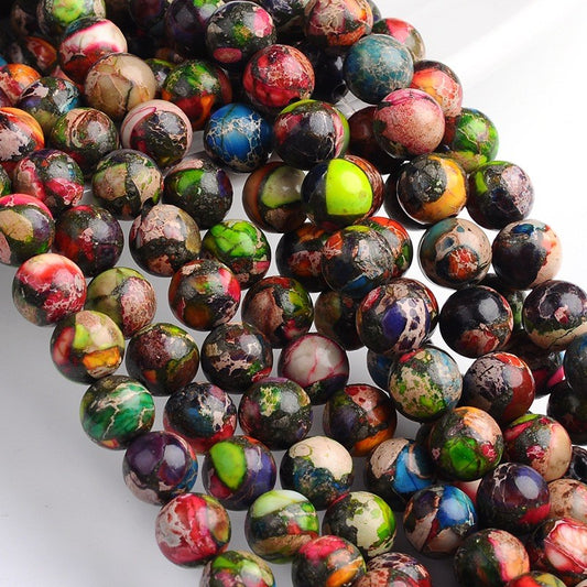 10mm Natural Imperial Jasper Colorful Round Gemstones