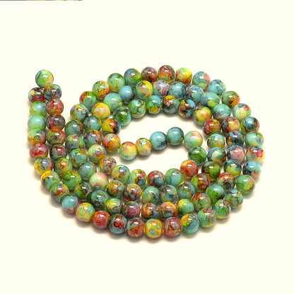 10mm Mixed Color Mosaic Glass Beads