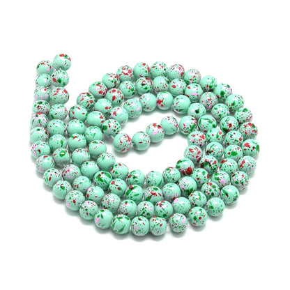 10mm Spotted Glass Round Beads