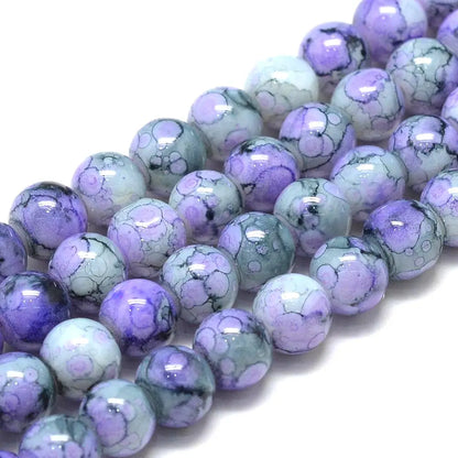 Perles de verre rondes pour mosaïque, 8 mm, lot de 50
