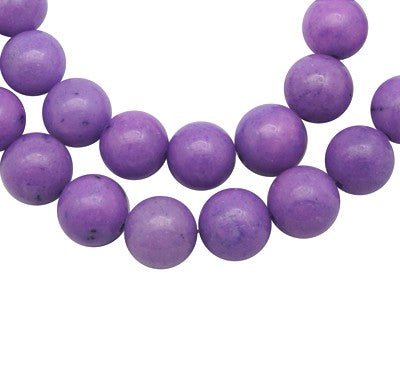8mm Dyed Purple Natural Mashan Jade Round Gemstones