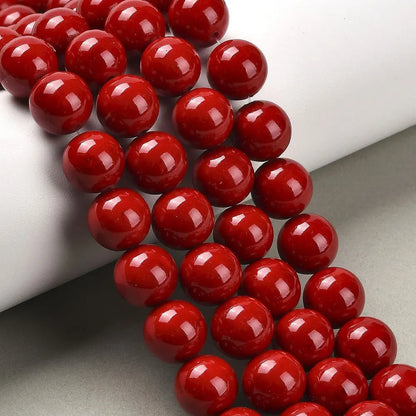 12mm Red Mashan Jade Round Gemstones