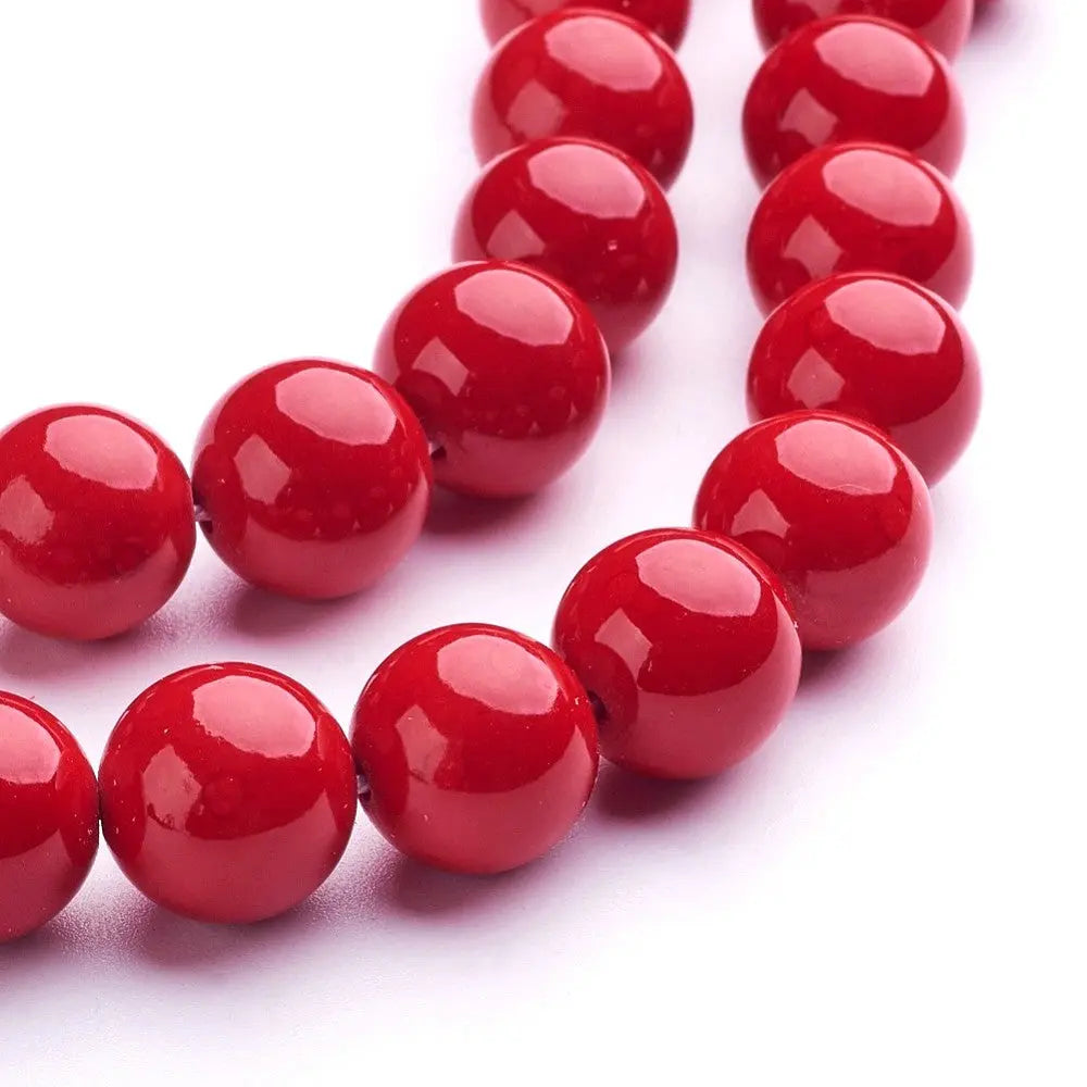 12mm Red Mashan Jade Round Gemstones