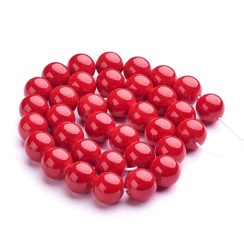 12mm Red Mashan Jade Round Gemstones