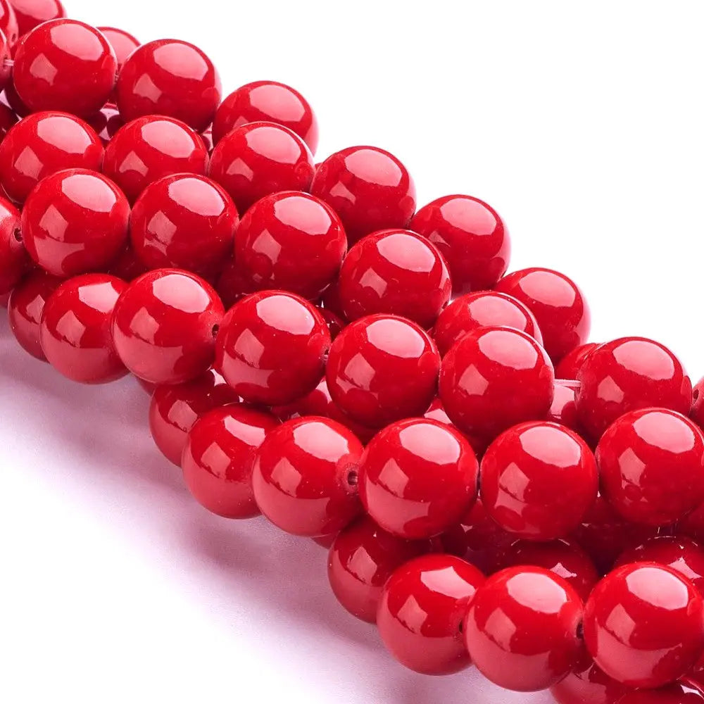 12mm Red Mashan Jade Round Gemstones