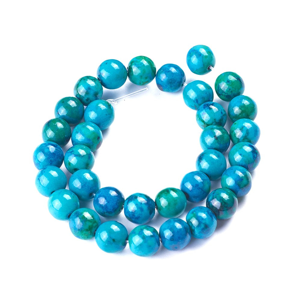 8mm Natural Chrysocolla Round Gemstones