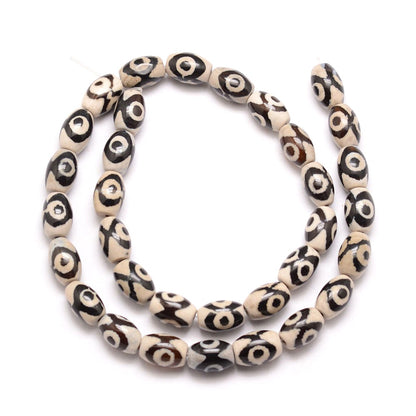 12x8mm Barrel Tibetan Style dZi Natural Agate Gemstones