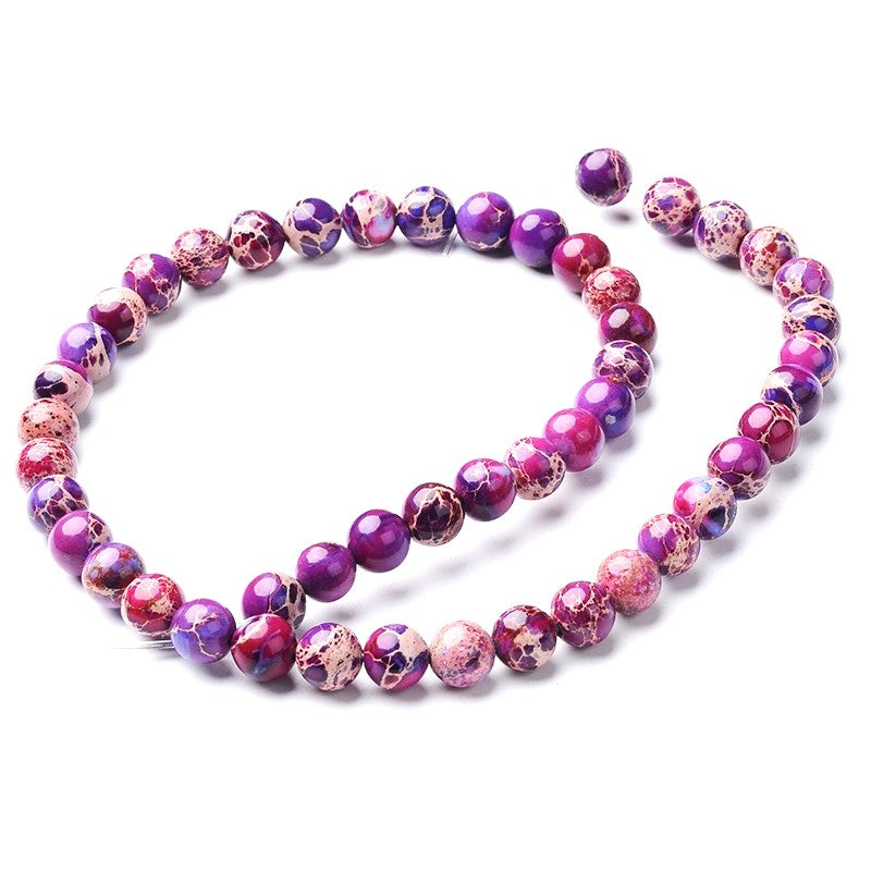 10mm Purple Natural Imperial Jasper Round Gemstones