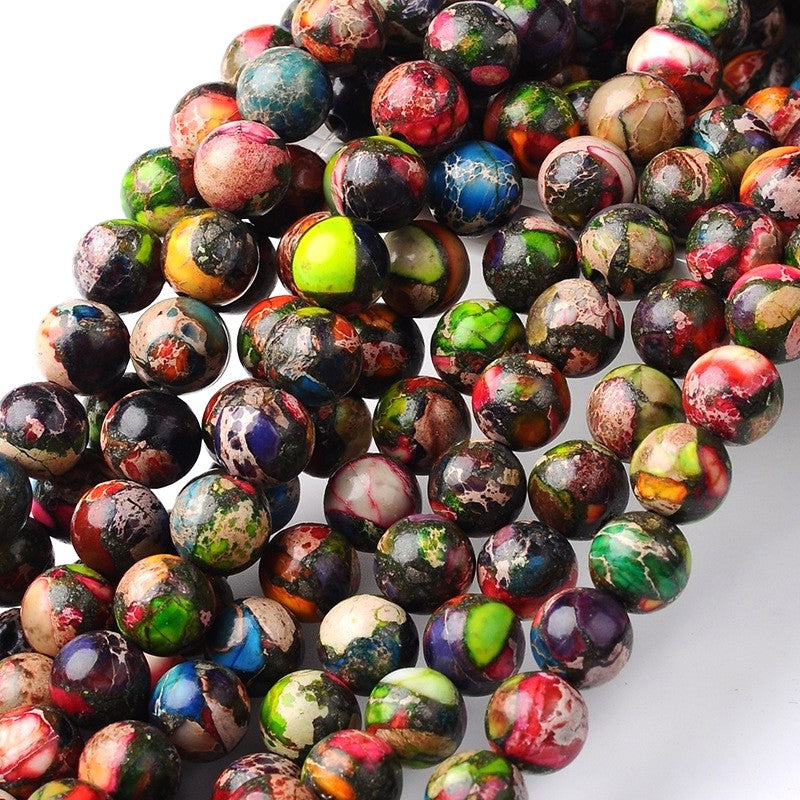 8mm Colorful Natural Imperial Jasper Round Gemstones