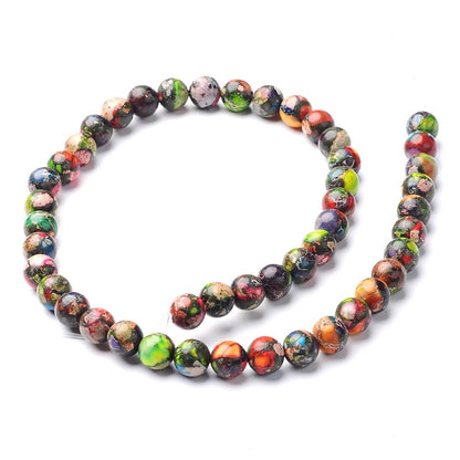 8mm Colorful Natural Imperial Jasper Round Gemstones