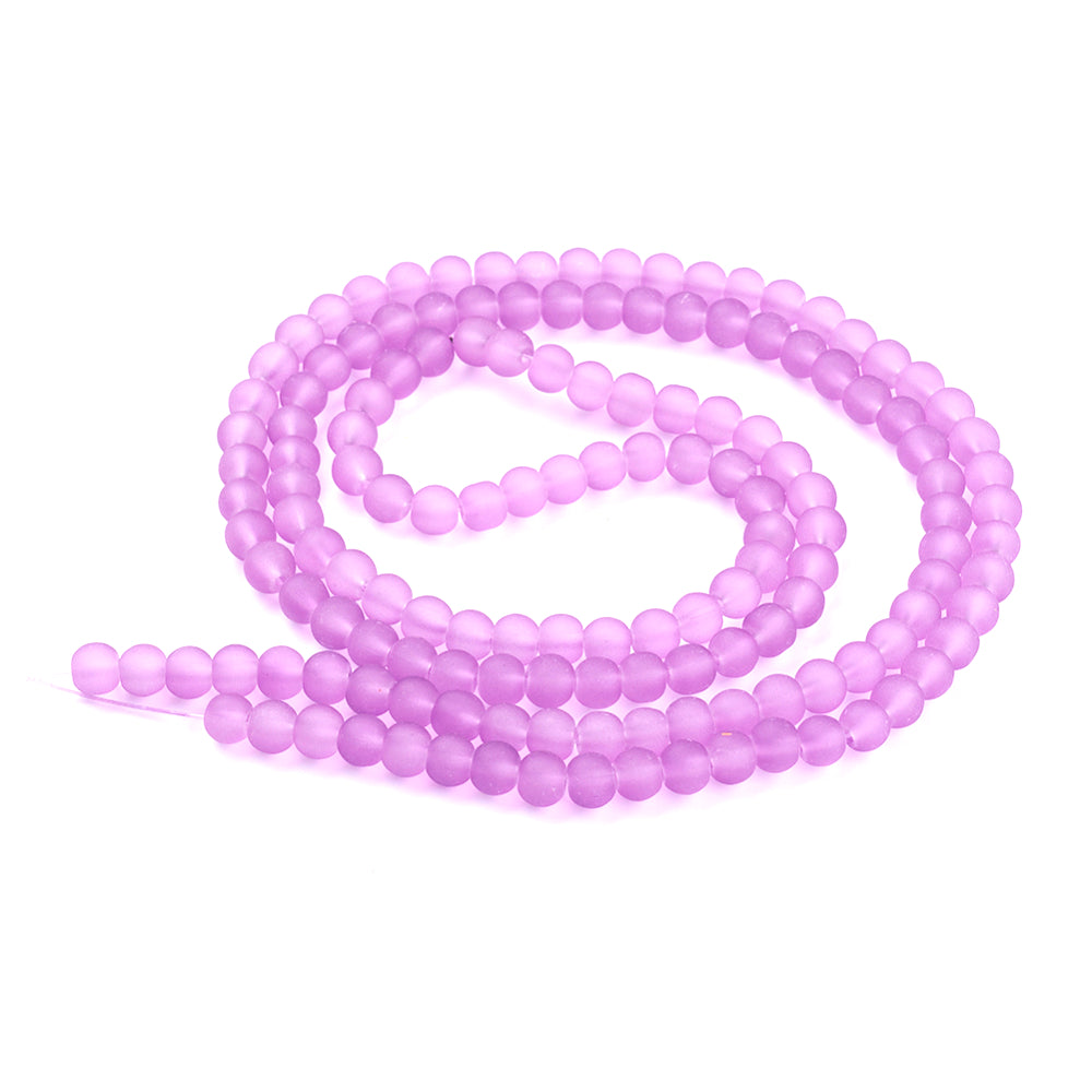 8mm Frosted Sea Glass Round Beads