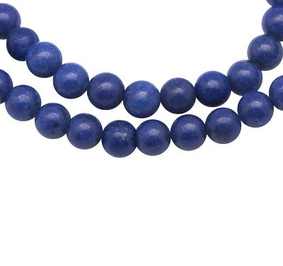 12mm Natural Mashan Jade Gemstones, Navy Blue