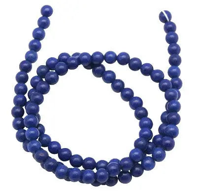 12mm Natural Mashan Jade Gemstones, Navy Blue