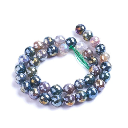 Electroplate Natural Indian Agate Faceted Gemstones