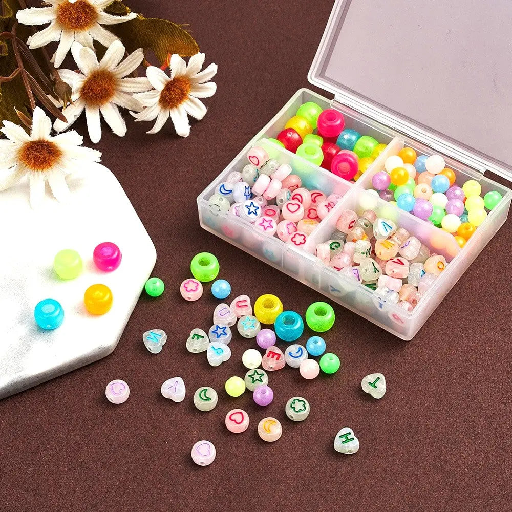 Mixed Square Transparent Acrylic Beads