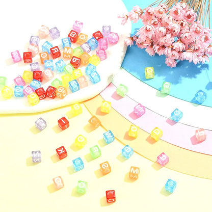 Mixed Square Transparent Acrylic Beads