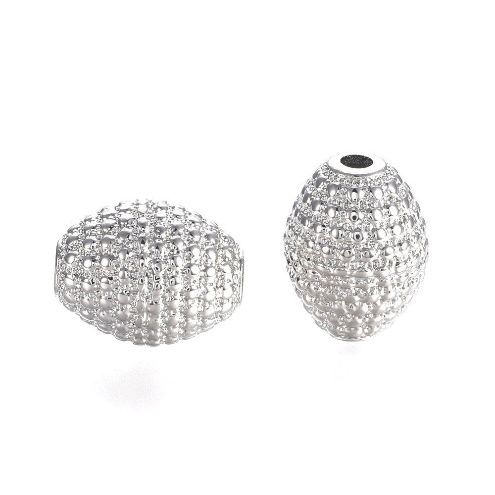 Oval Hollow Alloy Beads, Non Tarnish