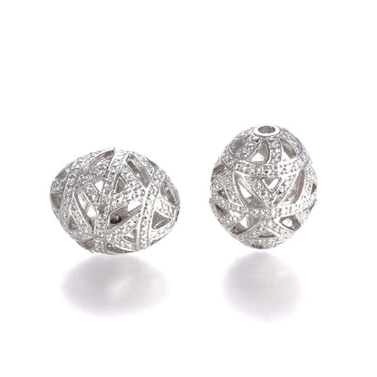 Oval Hollow Alloy Non Fading Focal Beads