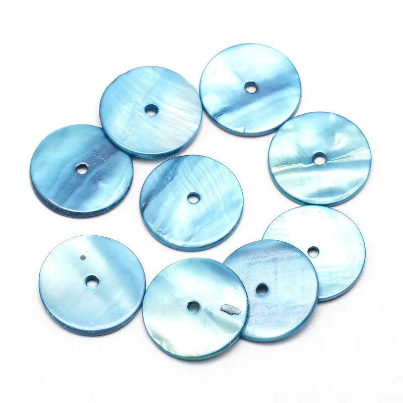 Flat Round Dyed Natural Shell Beads Haute Girl Beads