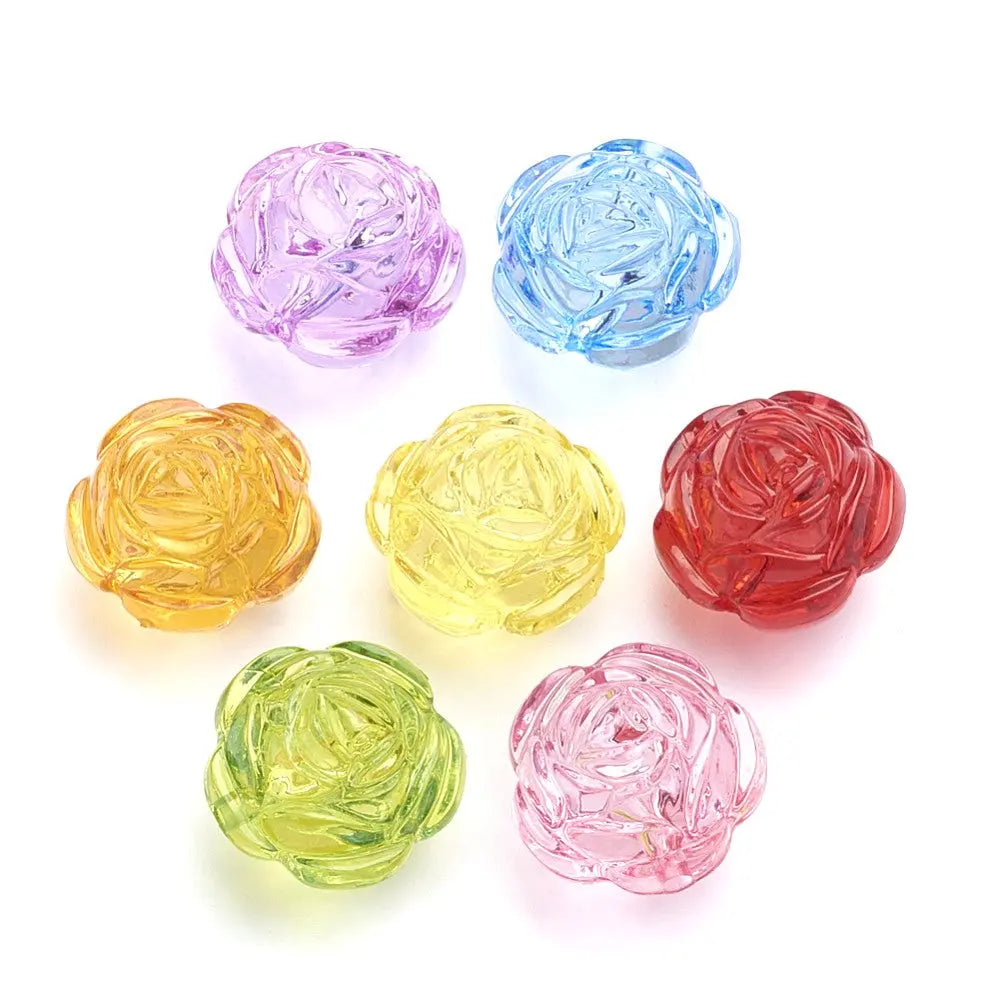 Mixed Transparent Acrylic Flower Beads