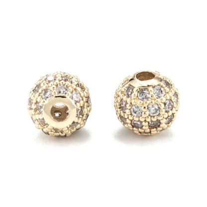 6mm, 14K Gold Filled Cubic Zirconia Beads