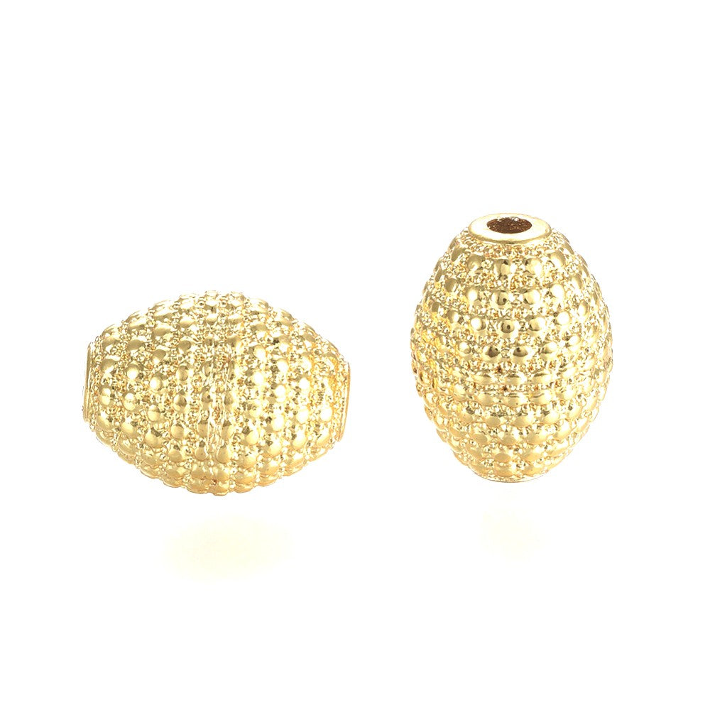 Oval Hollow Alloy Beads, Non Tarnish