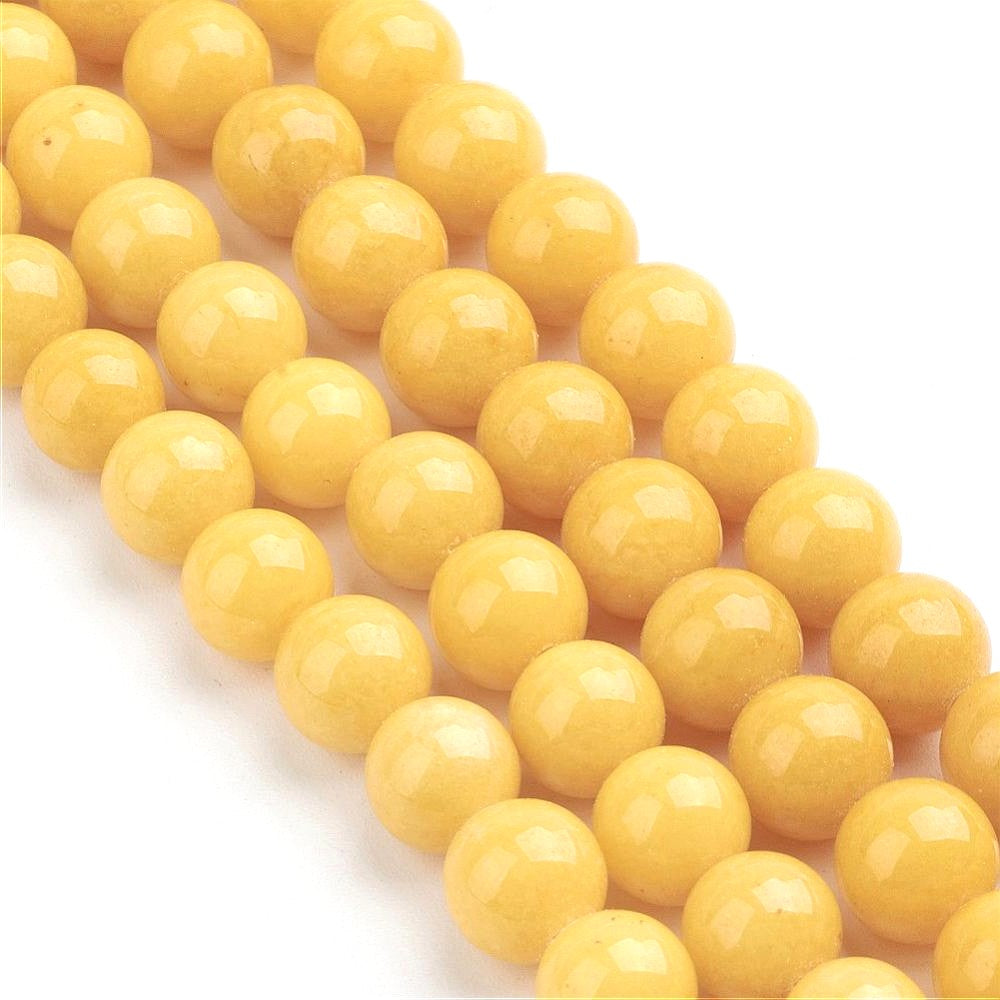 10mm Yellow Natural Mashan Jade Gemstones