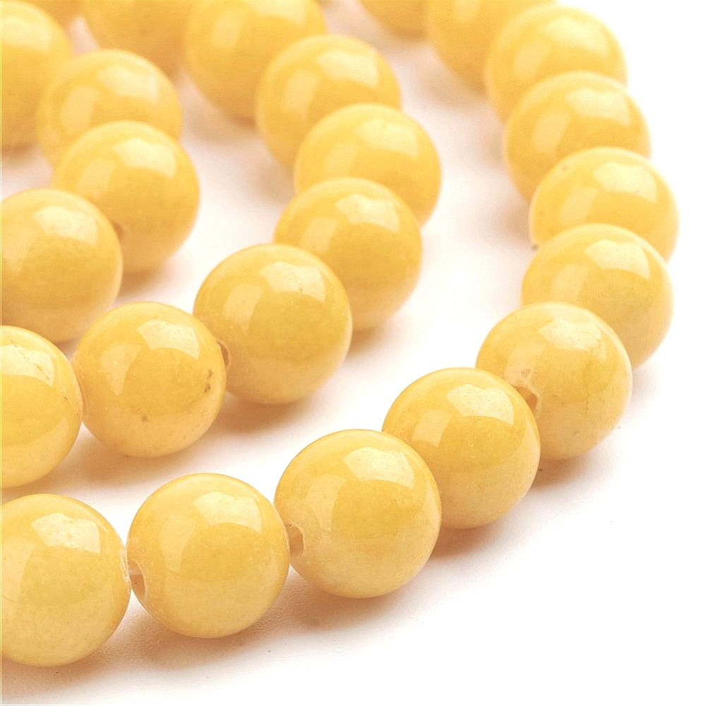 10mm Yellow Natural Mashan Jade Gemstones