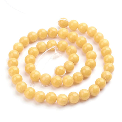 10mm Yellow Natural Mashan Jade Gemstones