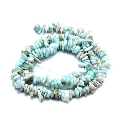 Natural Larimar Chip Beads Strand