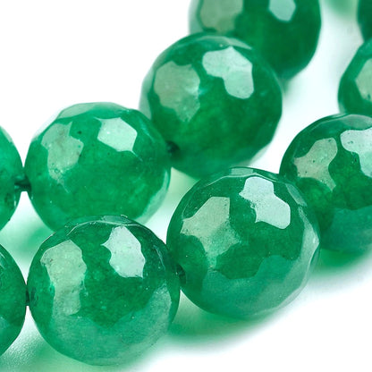 10mm Dark Green Natural Malaysia Faceted Jade