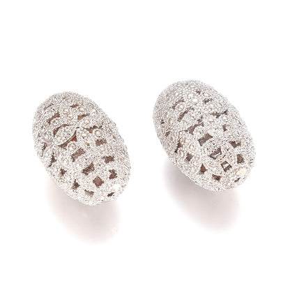 Oval Hollow Brass Beads, Non Tarnish