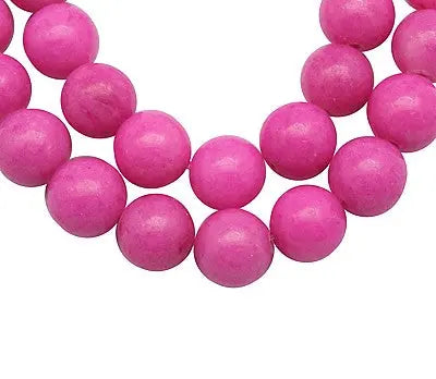 12mm Hot Pink Mashan Jade Round Gemstones