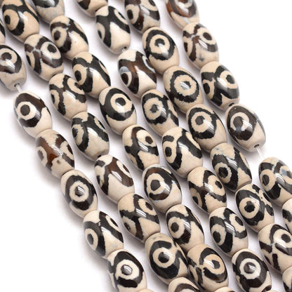 12x8mm Barrel Tibetan Style dZi Natural Agate Gemstones