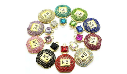 Alloy and Rhinestone Perfume Bottle Charms with Free Rhinestone Charm