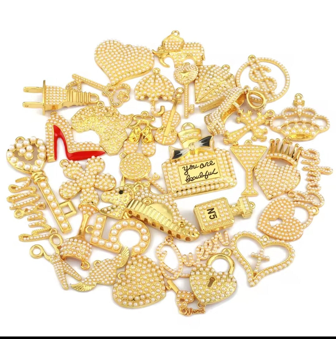 Rhinestone Alloy Mixed Charms