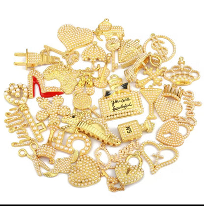 Rhinestone Alloy Mixed Charms