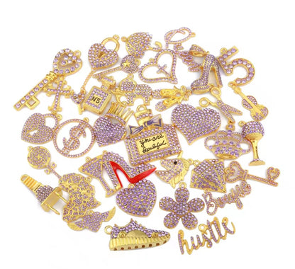 Rhinestone Alloy Mixed Charms