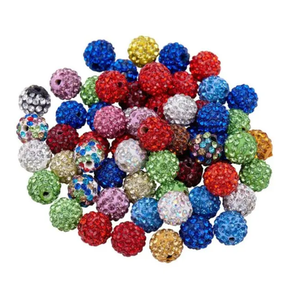 100pcs Mixed Pave Rhinestone Beads