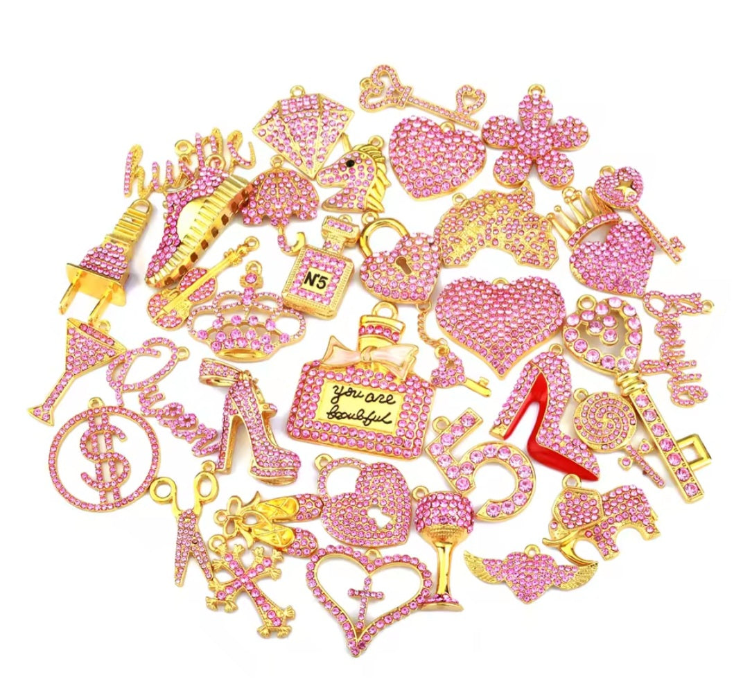 Rhinestone Alloy Mixed Charms