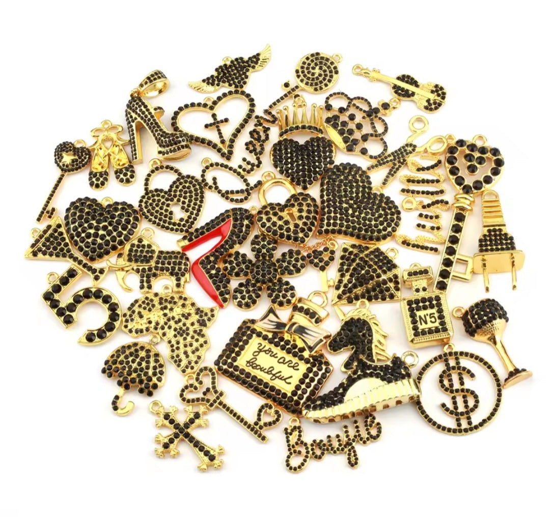 Rhinestone Alloy Mixed Charms