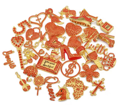 Rhinestone Alloy Mixed Charms