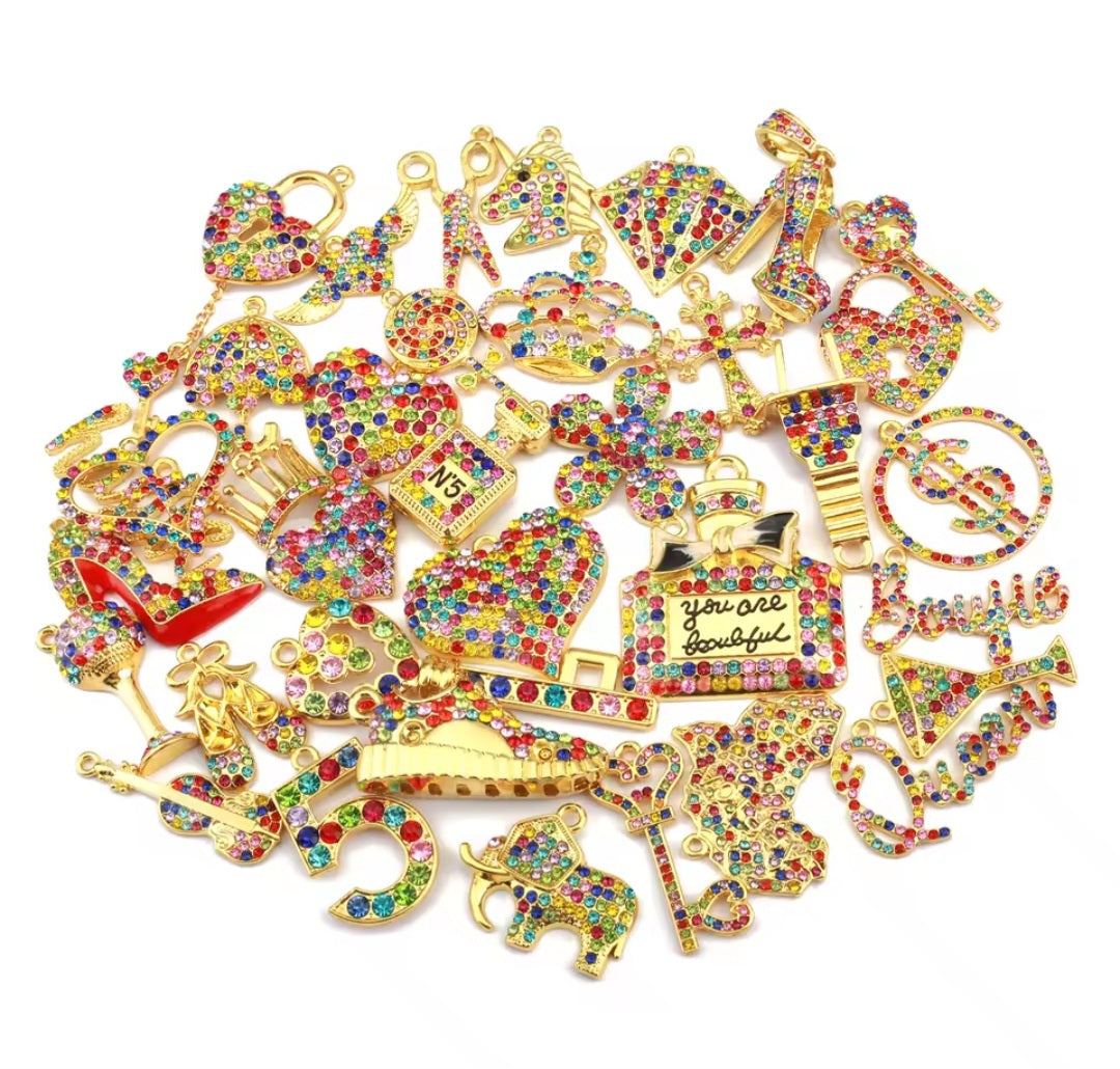 Rhinestone Alloy Mixed Charms